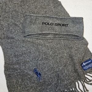 Polo by Ralph Lauren Gray Wool Scarf and Headband Set